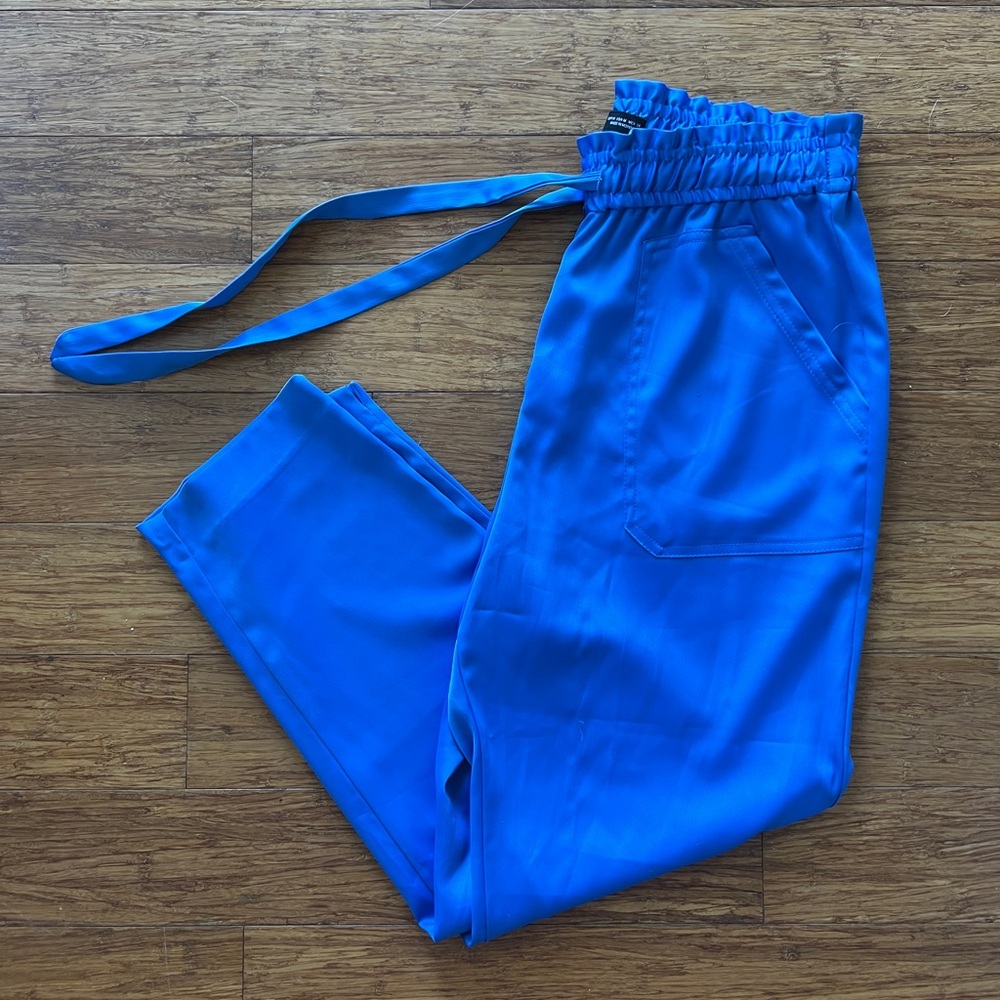 Zara Royal Blue Satin Pants